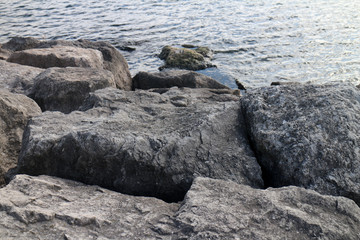 Rocks and water