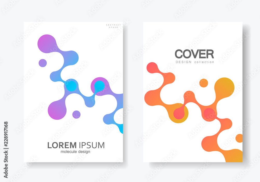 Poster abstract brochure design with geometric connect molecule