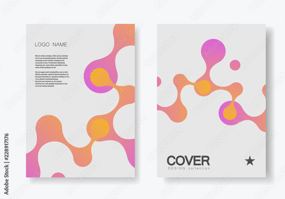 Poster abstract brochure design with geometric connect molecule