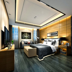 3d render modern bedroom