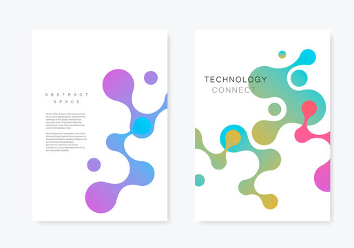 Abstract brochure design with geometric connect molecule