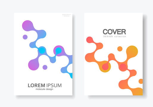 Abstract brochure design with geometric connect molecule