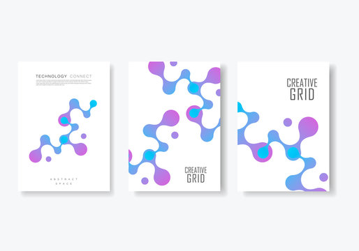 Abstract brochure design with geometric connect molecule