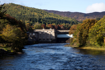 Fototapeta na wymiar Pitlochry Hydro Electric Dam Perthshire Scotland