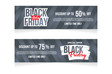 Set of black friday sale banner design. Black friday sale banner template. Abstract banner.