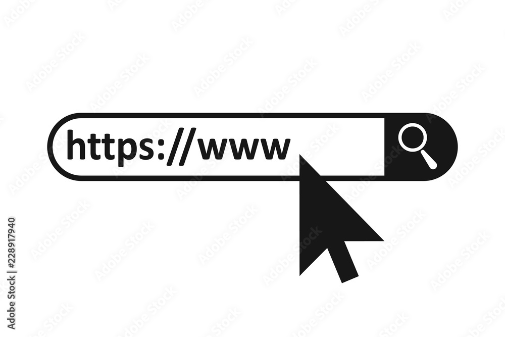 Aufkleber address and navigation bar icon, browser application icon, concept online search www http pictogram 