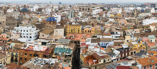 Valencia - Panoramic view from Micalet Tower of the Valencia Cathedral
