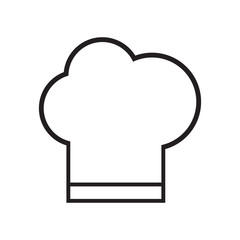 Line icon chef hat isolated on white background. Vector illustration.