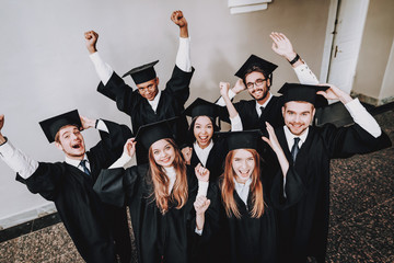 Best Friends. Finish Studies. Group Young People.