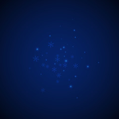 Sparse glowing snow Christmas background. Subtle f