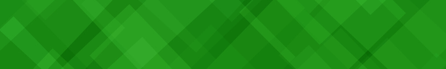 Abstract banner of translucent squares or rhombuses in green colors