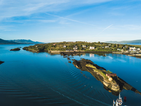 Bere island by drone. Aerial view