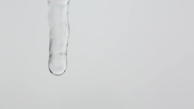 Close up shot of icicles melting