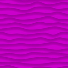 Abstract seamless pattern of wavy lines with shadows in purple colors