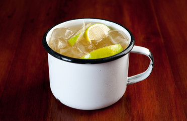 Colorful cocktails on the bar table in restaurant.