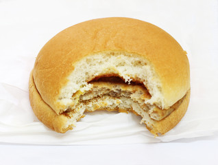 Hamburger delicious food on white paper