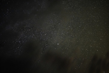 Starry sky through the clouds