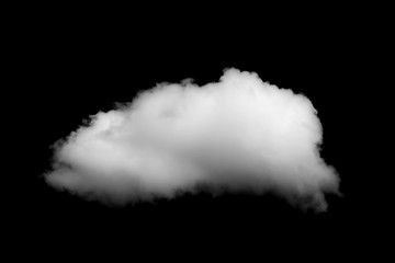 Black sky and single with cloud isolated on black background