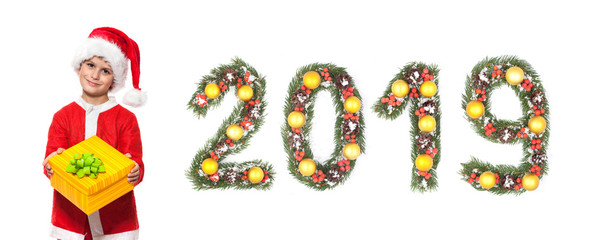 Boy holding a christmas gift