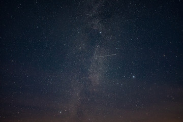 Starry sky through the clouds