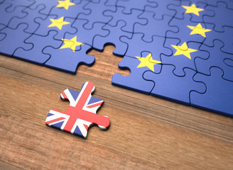 Brexit - United Kingdom European Union Puzzle Pieces - 228927341