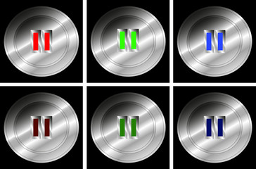 Set of push buttons for Pause - Vector