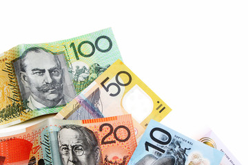 Australian Dollar banknotes as background