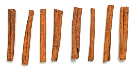 cinnamon sticks isolated on white background