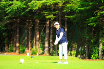 ゴルフをしている風景