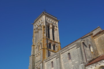 Fototapeta na wymiar Vezelay, France-October 16, 2018: Basilica Sainte-Marie-Madeleine in Vezelay
