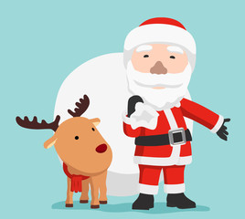 サンタクロースとトナカイ