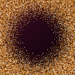 Red round gold glitter luxury sparkling confetti. 