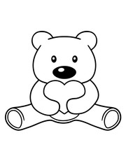liebe herz bär süß niedlich sitzen klein comic cartoon clipart design teddy grizzly grizzlybär sitzend dick lustig