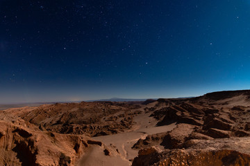 Moon Valley with the stars night