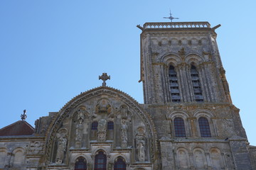 Vezelay, France-October 16, 2018: Basilica Sainte-Marie-Madeleine in Vezelay