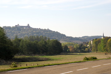 Fototapeta premium Vezelay, France-October 16, 2018: Basilica Sainte-Marie-Madeleine in Vezelay