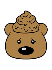 kacke kopf scheiße kot haufen häufchen ekelig bär süß niedlich klein comic cartoon clipart design teddy grizzly grizzlybär dick lustig