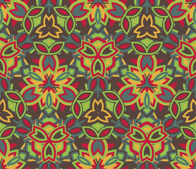 Kleurrijk abstract naadloos patroon, achtergrond. Samengesteld uit gekleurde vormen. Nuttig als ontwerpelement voor textuur en artistieke composities.
