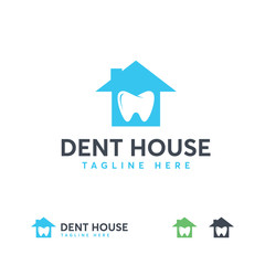 Dental house logo designs vector, Dental logo symbol