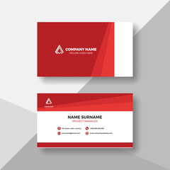 Red and white business card design template