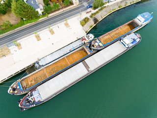 Barges in Viry-Chatillon, Essonne, Ile-de-france, France