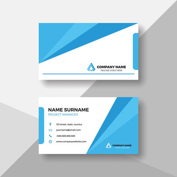 Light blue business card design template