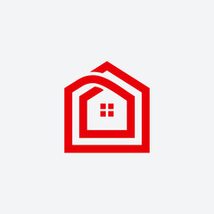 Fototapeta na wymiar Simple House line art logo designs vector, Real estate logo template