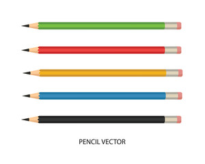 Colorful pencil set vector illustration