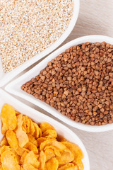 Healthy nutritious food as source minerals, vitamin B3 and dietary fiber