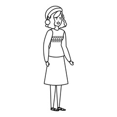 woman with christmas sweater and hat