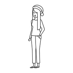 woman with christmas hat