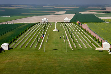 Villes Bretonneux World War I war cemetery in northern France