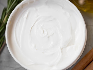 Body lotion or cream texture closeup