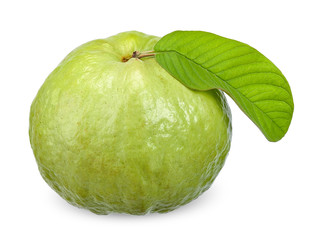 Guava fruit isolated on white clipping path